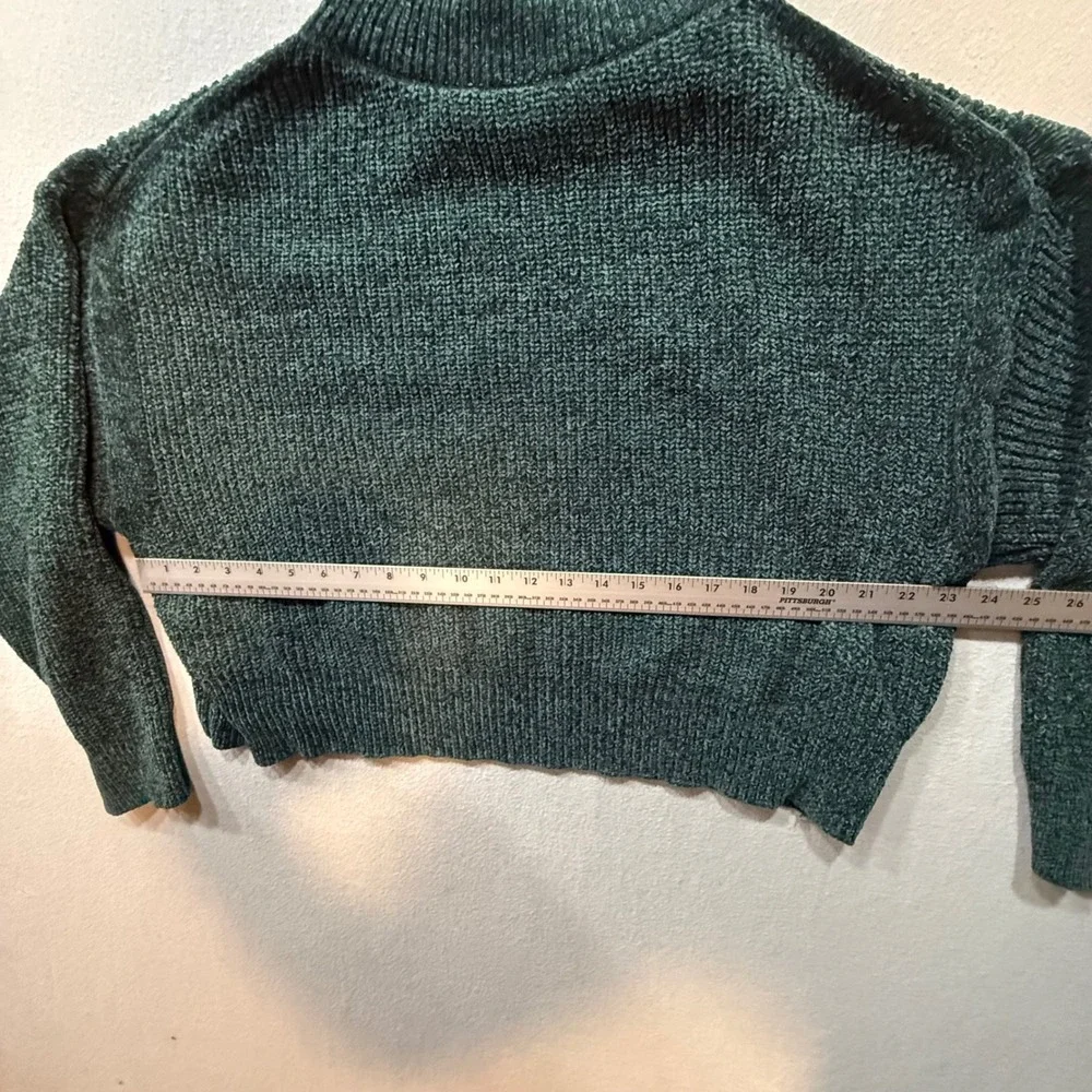 Jon‎ & Anna Contemporary Chenille Mock Neck Soft Knit Cropped Sweater Women L